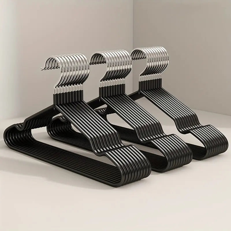 SteadyHook | Metalen anti-slip kledinghangers, set van 10 - Premium heavy duty