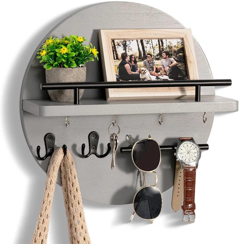 PureDecor | Milieuvriendelijke houten wandhouder voor sleutels – Sleutelrek voor hal en woonkamer