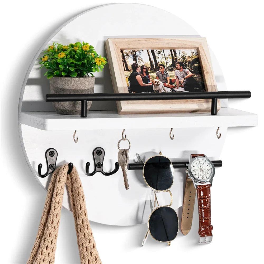 PureDecor | Milieuvriendelijke houten wandhouder voor sleutels – Sleutelrek voor hal en woonkamer