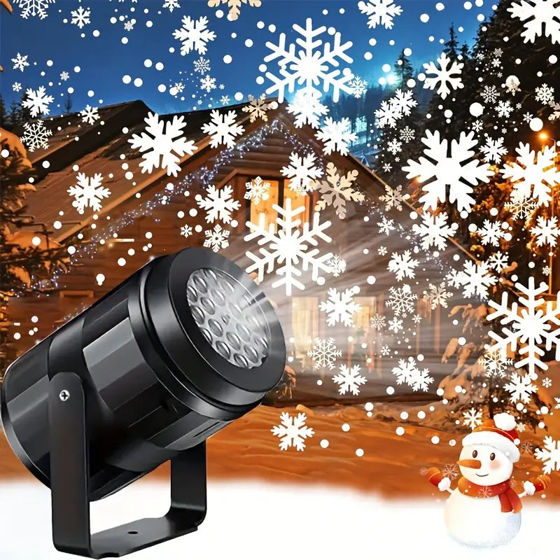 FrostFlicker | Witte Sneeuw Kerst Projector - LED Sneeuwvlok Licht voor Binnen & Buiten Vakantie Decoratie