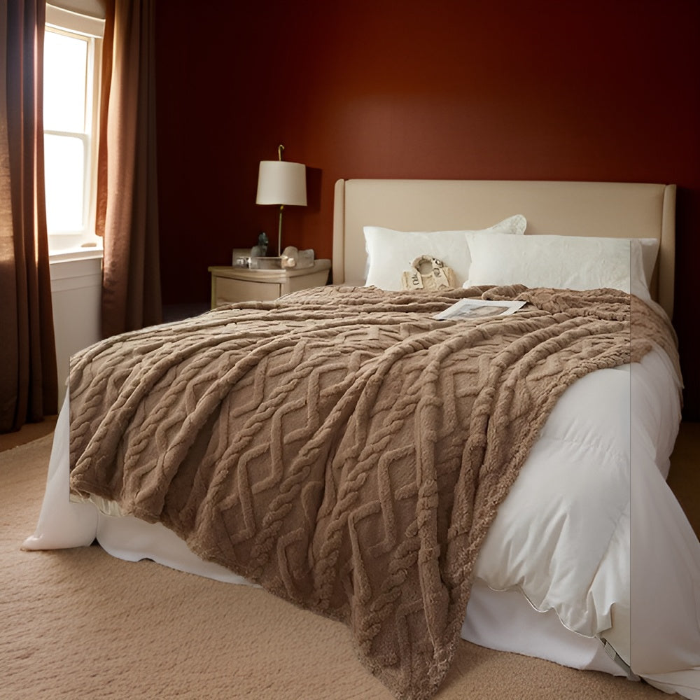 ComfyReign | Dubbelzijdig fleece dekbed – Zachte, knusse plaid voor bed en bank, warm winterbeddengoed