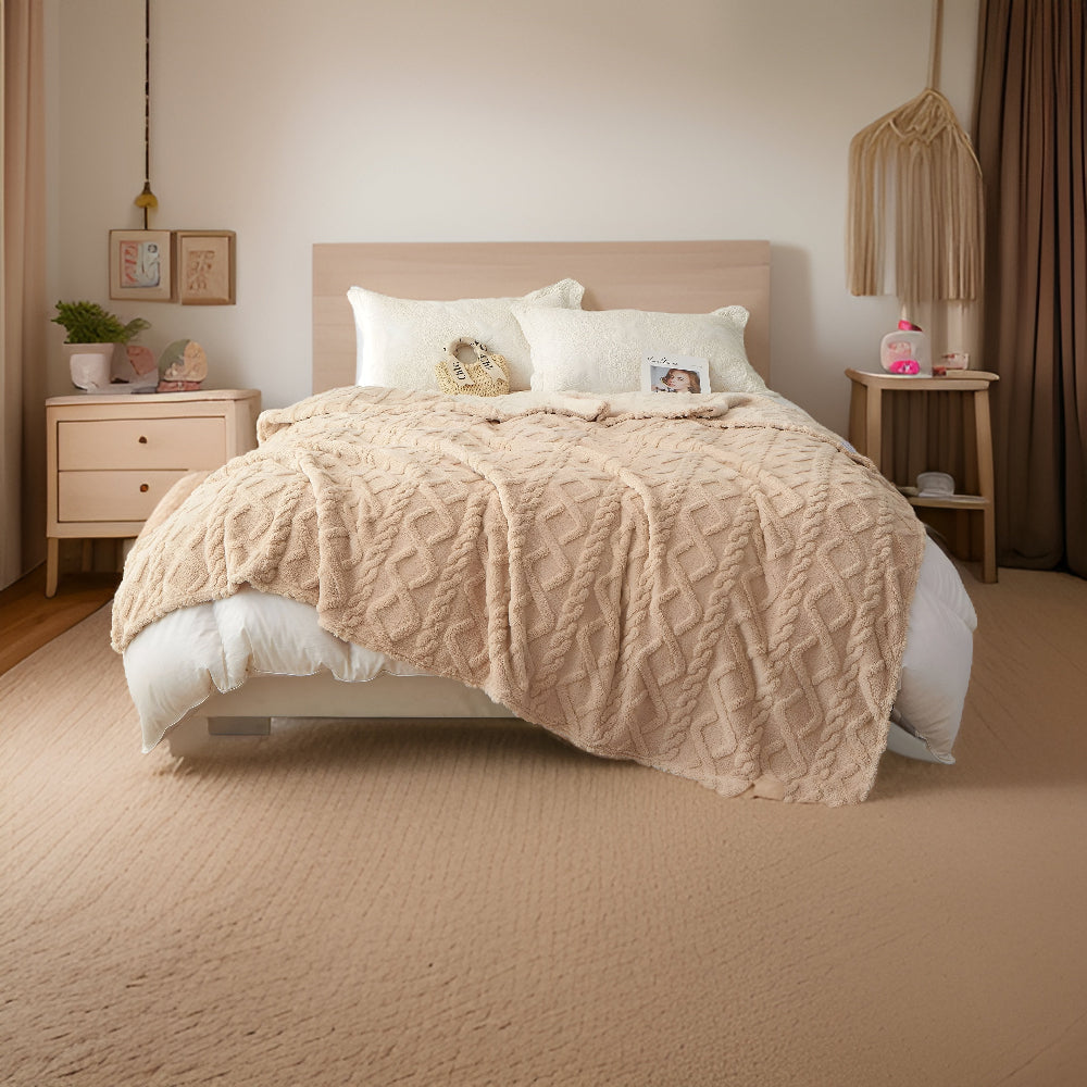 ComfyReign | Dubbelzijdig fleece dekbed – Zachte, knusse plaid voor bed en bank, warm winterbeddengoed