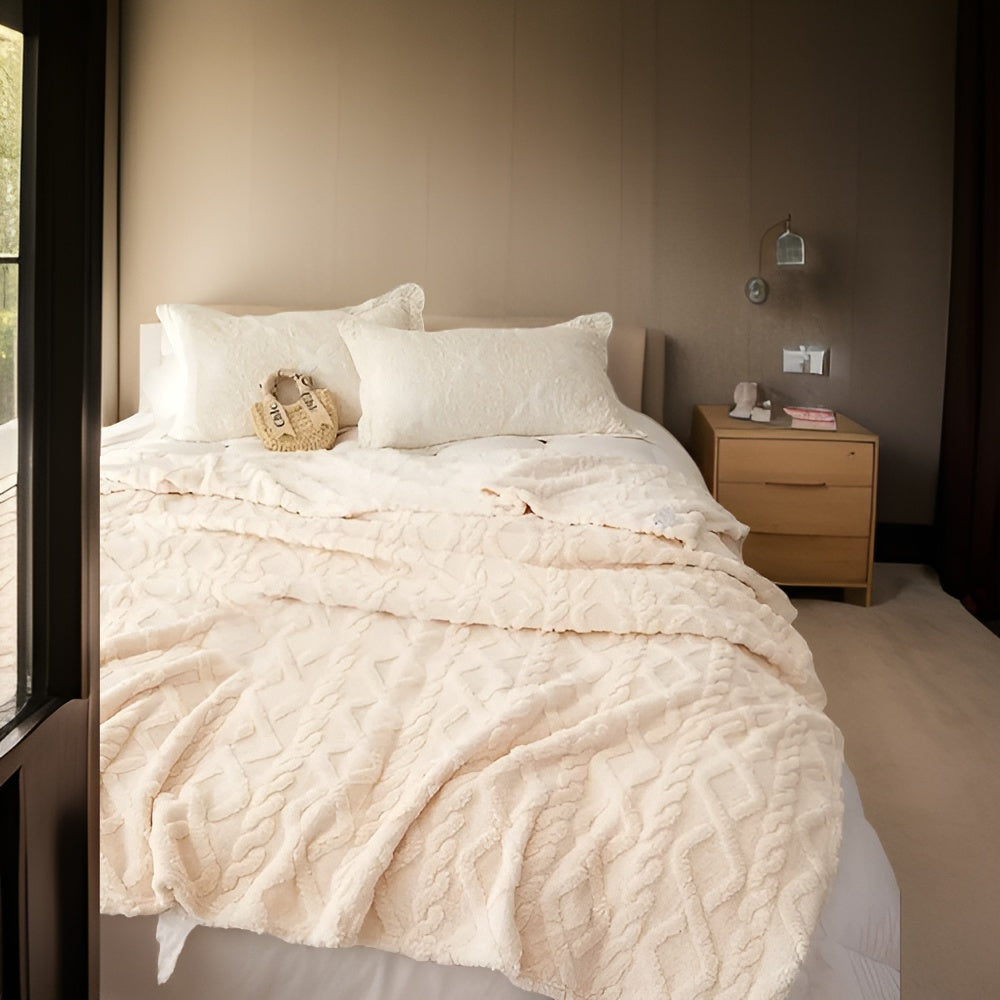 ComfyReign | Dubbelzijdig fleece dekbed – Zachte, knusse plaid voor bed en bank, warm winterbeddengoed