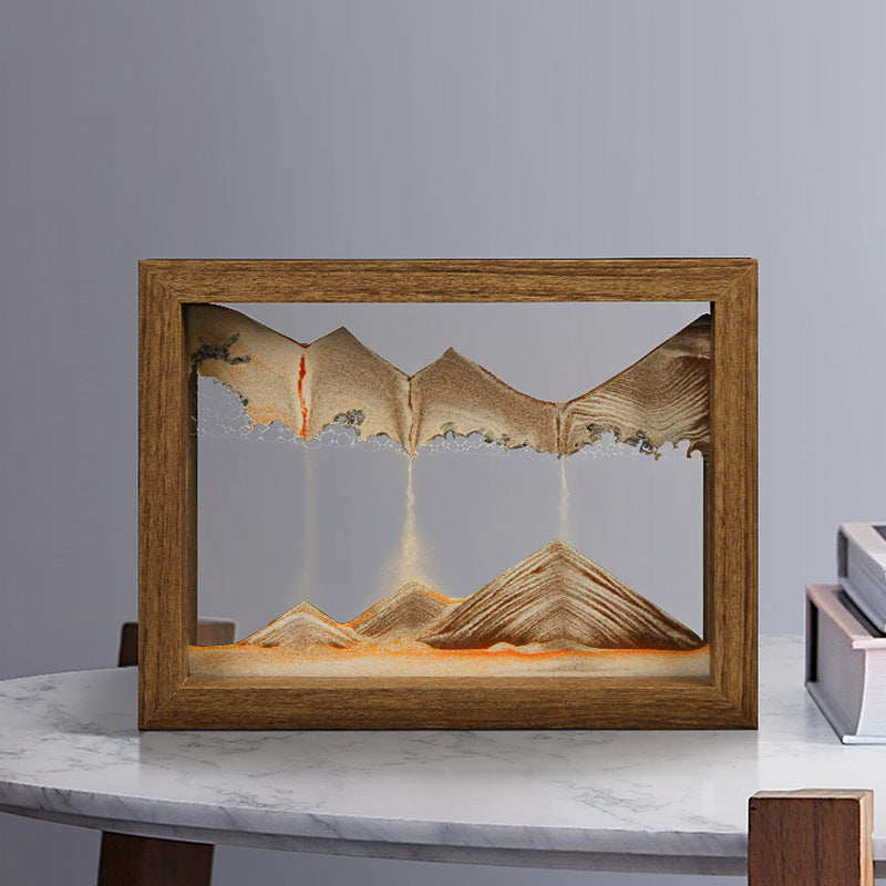 Sandscape | Massief Hout 3D Roterend Vloeibaar Zandschilderij - Creatief Huisdecor, Unieke Decoratieve Kunst