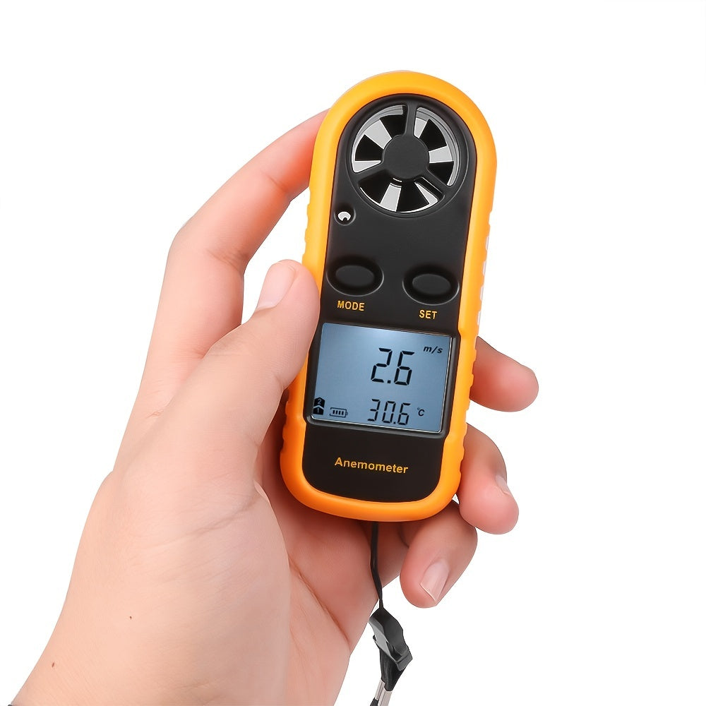AeroGauge | Digitale windsnelheidsmeter – Draagbare transparante LCD-anemometer