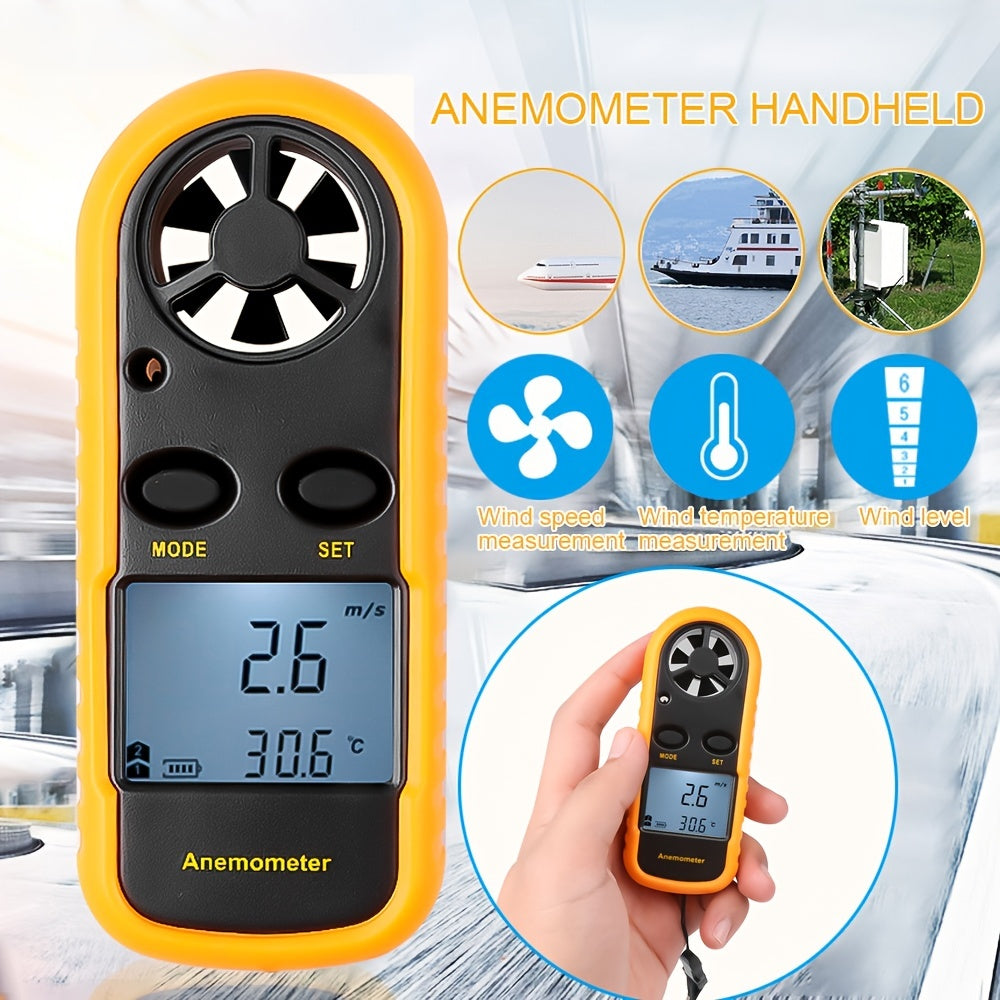 AeroGauge | Digitale windsnelheidsmeter – Draagbare transparante LCD-anemometer