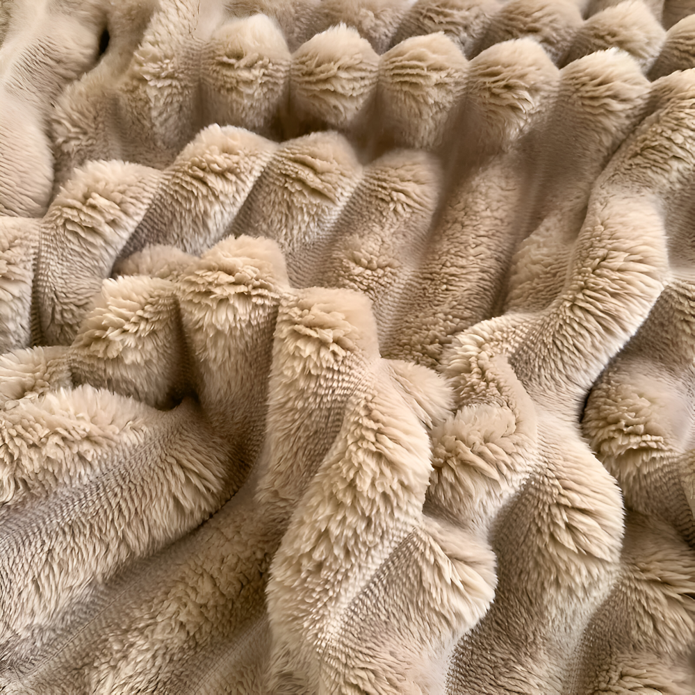 Velvra | Dikke geribbelde fleecedeken – zachte luxe plaid voor op de bank en het bed