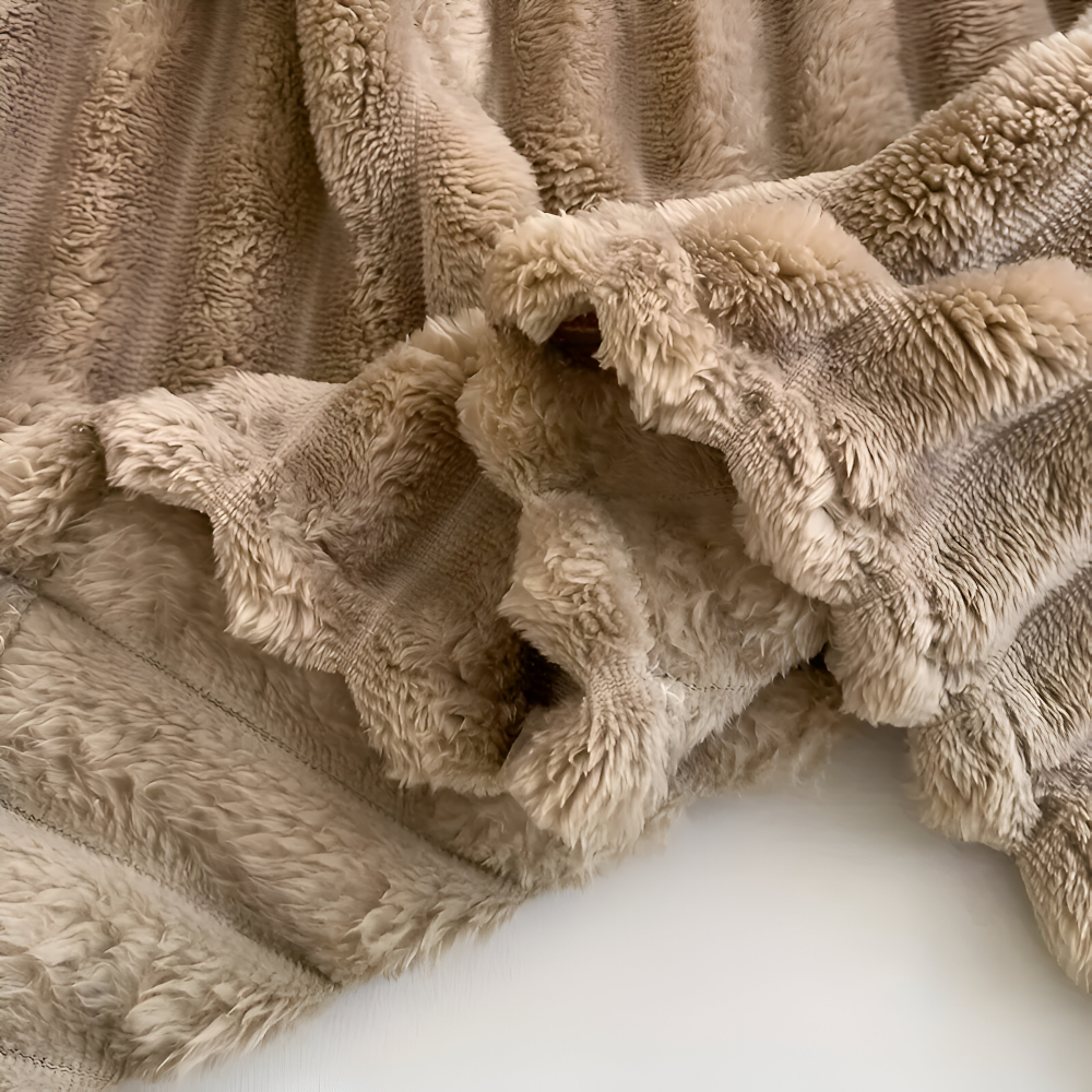 Velvra | Dikke geribbelde fleecedeken – zachte luxe plaid voor op de bank en het bed