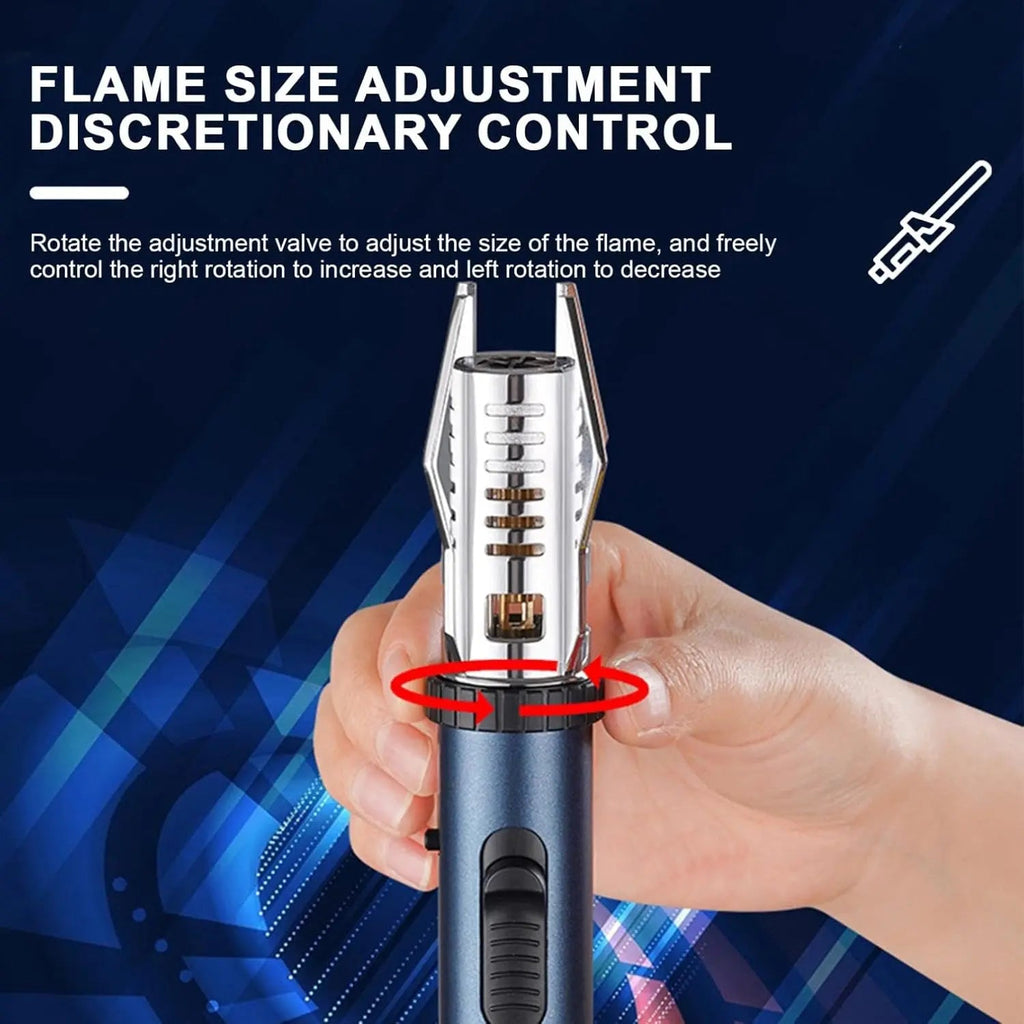 Burnix | Windproof Jet Aansteker - Navulbare Butaan Zaklamp met Verstelbare Vlam