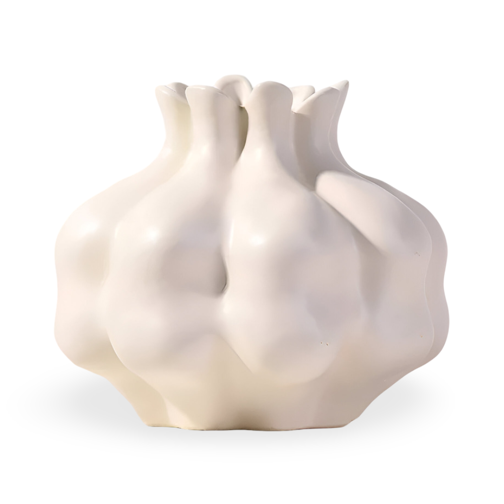 CrimsonVase | Gekleurde keramische granaatappelvaas – Artistieke woondecoratie en tafeldecoratie