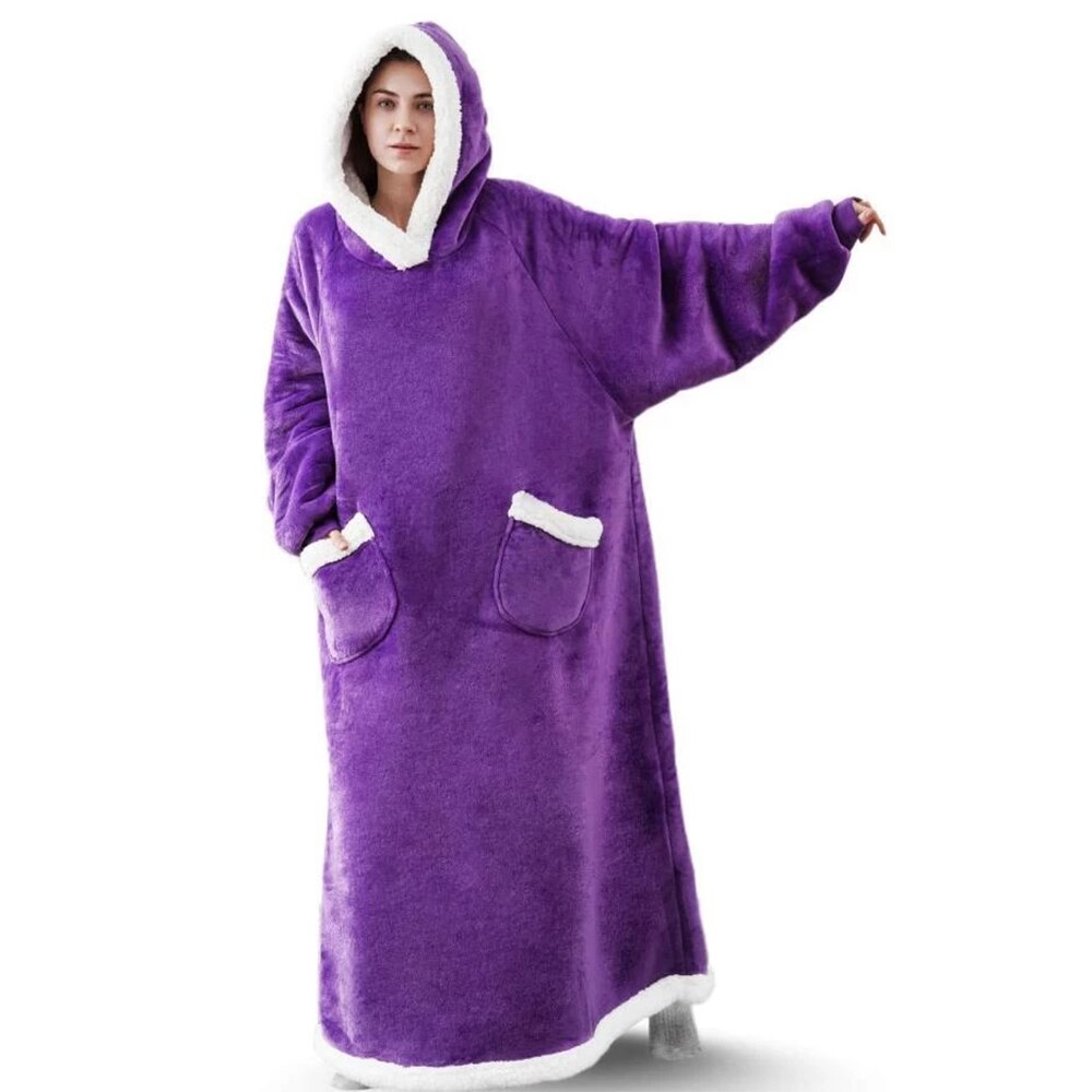 SnugHood | Fleece Hoodie Deken met Mouwen - Oversized Deken die gedragen kan worden, Super Zacht & Warm