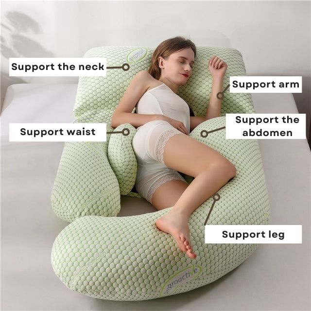 PreggoRest | Ergonomisch zacht zwangerschapskussen – katoen, volledige lichaamsondersteuning