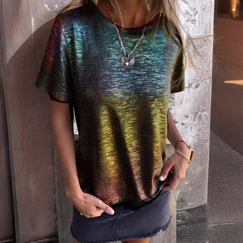 Telia | Dames glanzende metallic blouse, party- & avondtop, trendy casual chic kleding