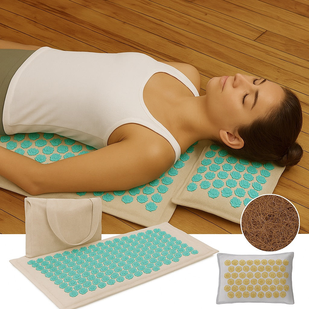 CocoZen | Linnen kokosvezel acupressuur yogamat - natuurlijke massagemat voor ontspanning