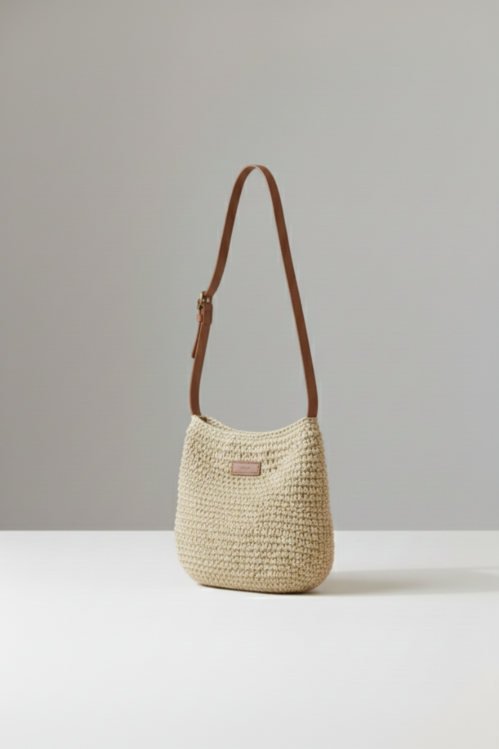 Yira | Compacte geweven damestas – Crossbody-schoudertas, lichtgewicht zomertas