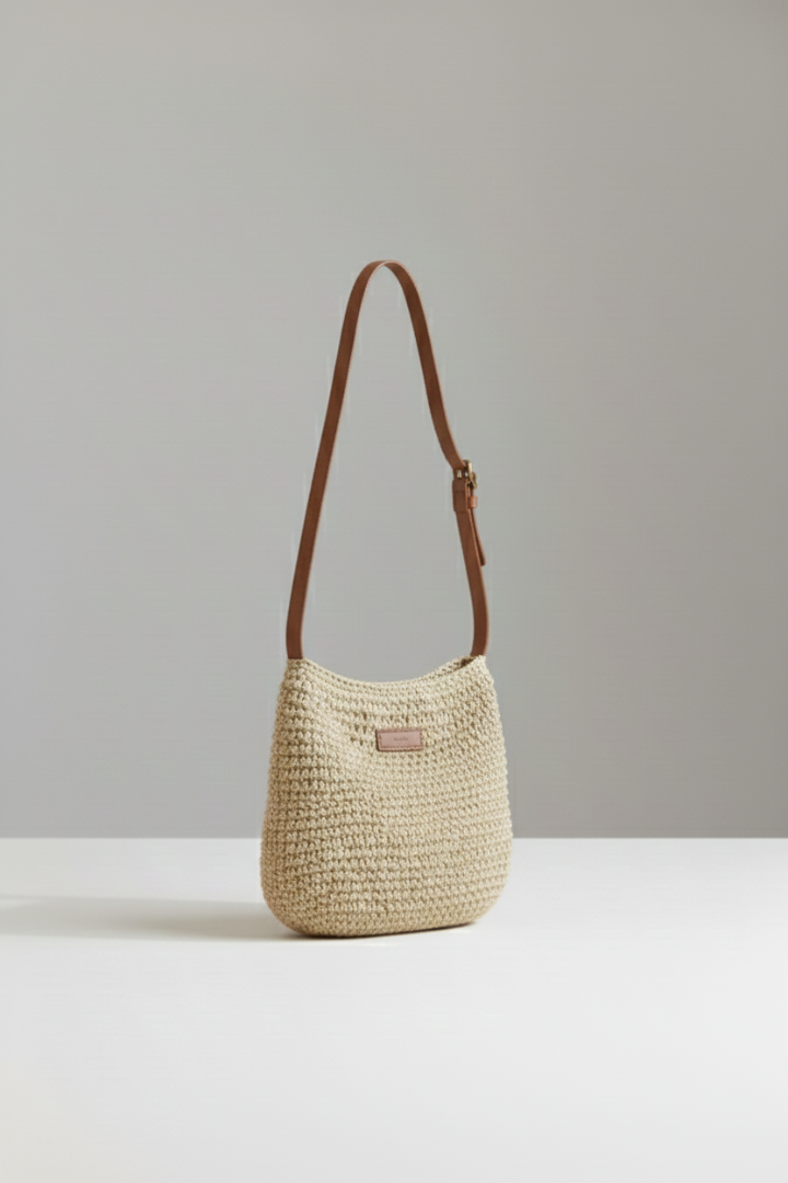 Yira | Compacte geweven damestas – Crossbody-schoudertas, lichtgewicht zomertas