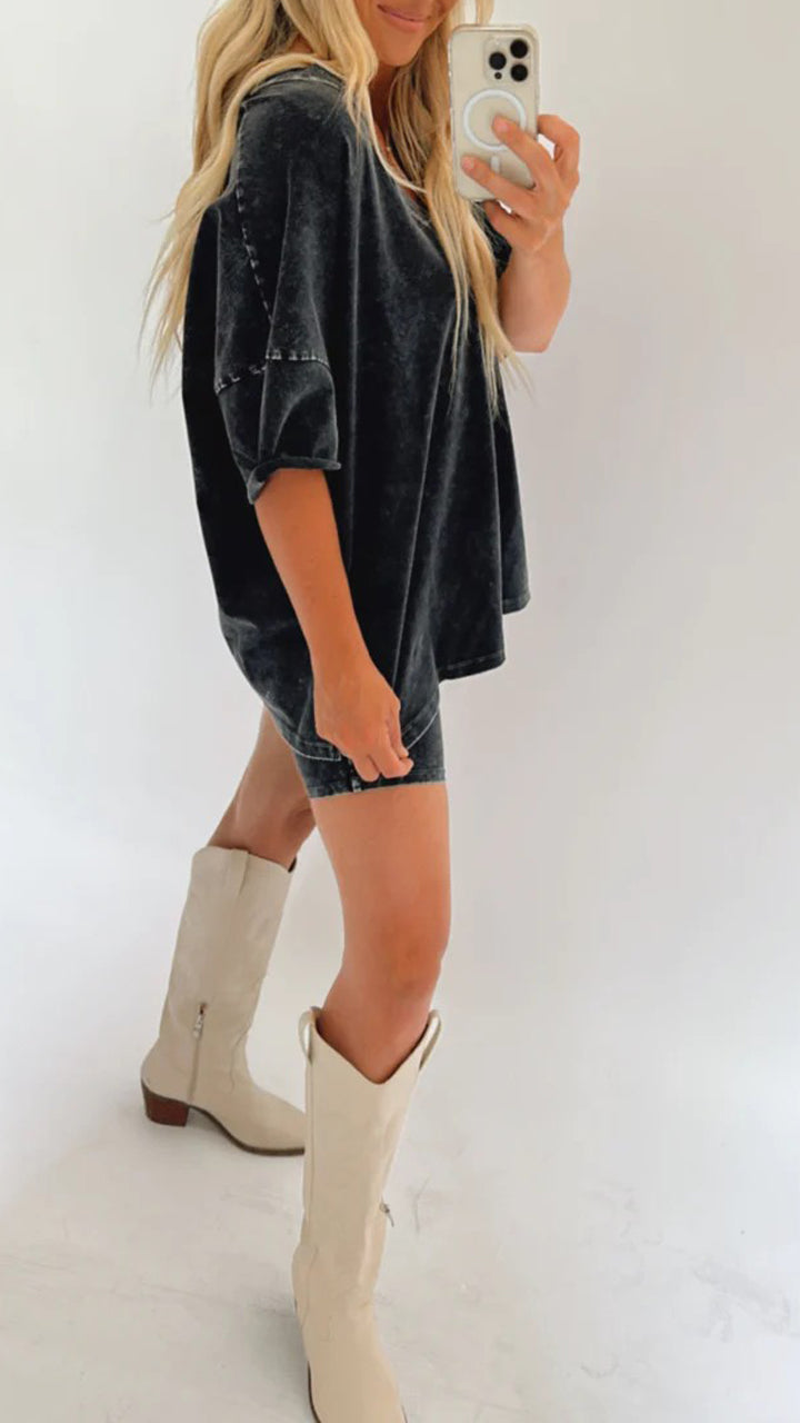 Orina | Zomer-T-shirt voor dames – Casual, zacht topje met V-hals en korte mouwen