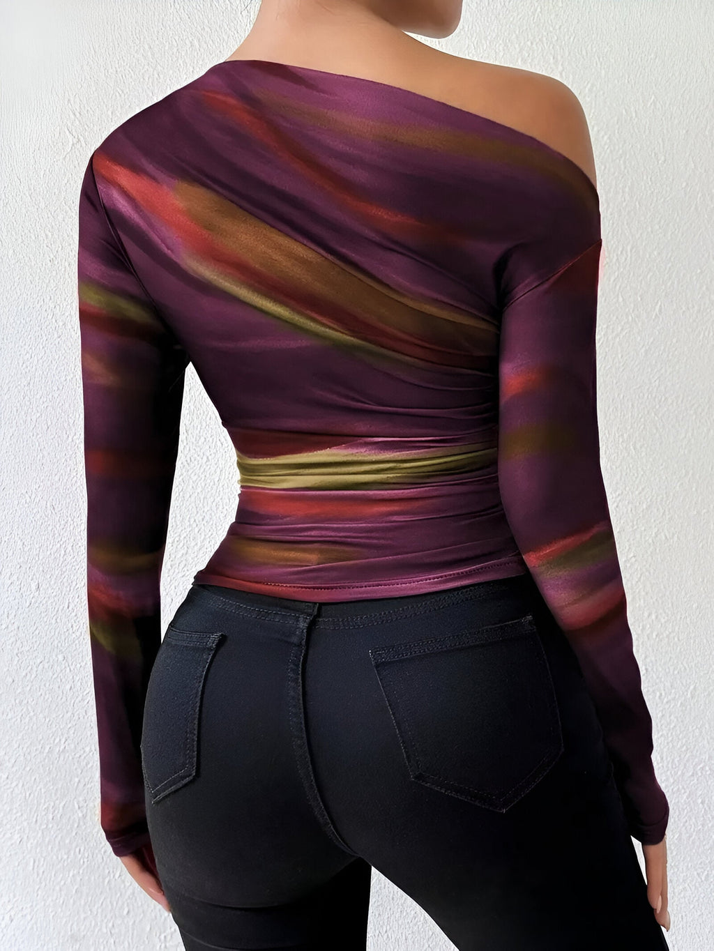 Helyn | Elegante slim fit top voor dames – Asymmetrische casual blouse met lange mouwen