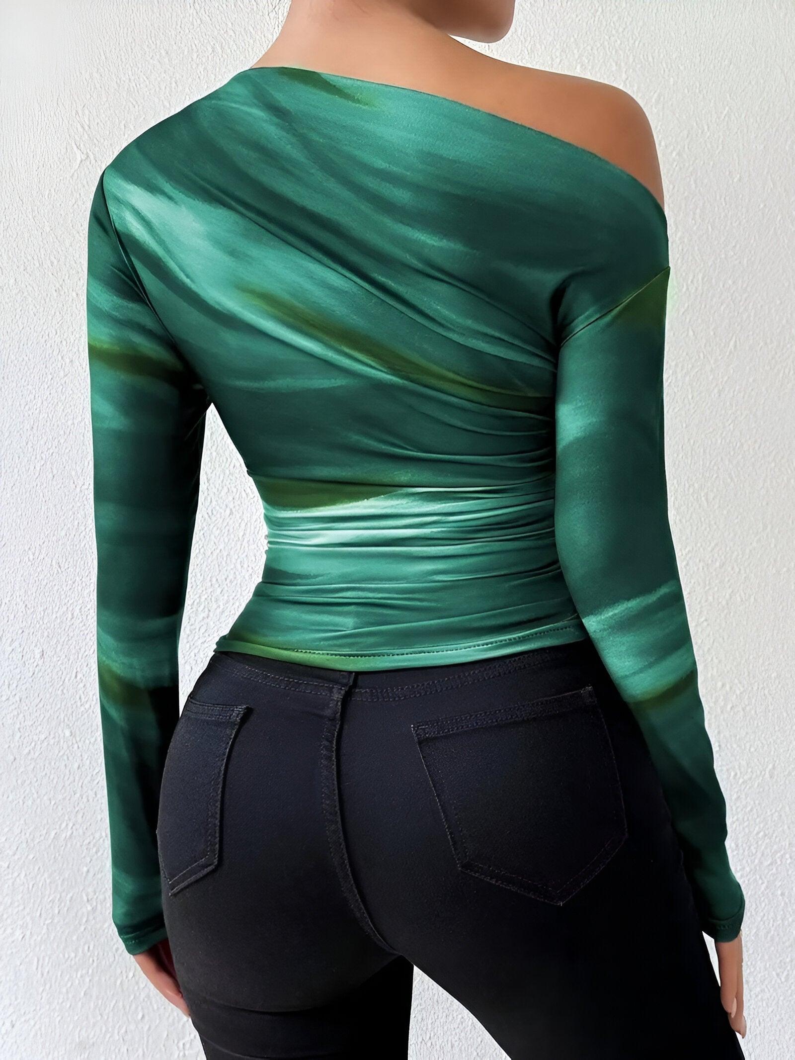 Helyn | Elegante slim fit top voor dames – Asymmetrische casual blouse met lange mouwen