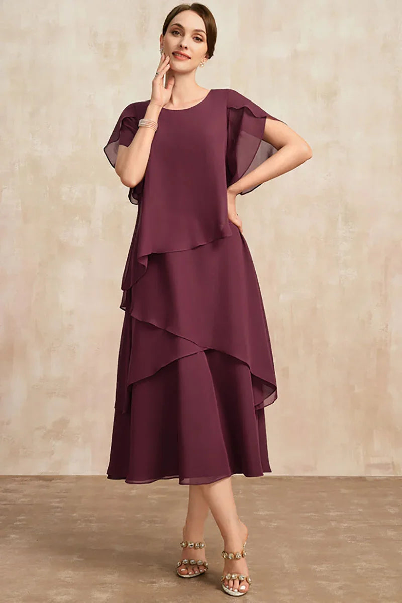 Kalia | Casual winterjurk voor dames – modieuze midi-jurk met lange mouwen