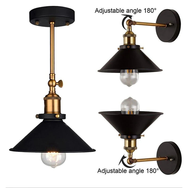 Metalux | Vintage Industriële Wandlamp - Retro Metalen Wandlamp voor Woonkamer, Slaapkamer en Kantoordecoratie