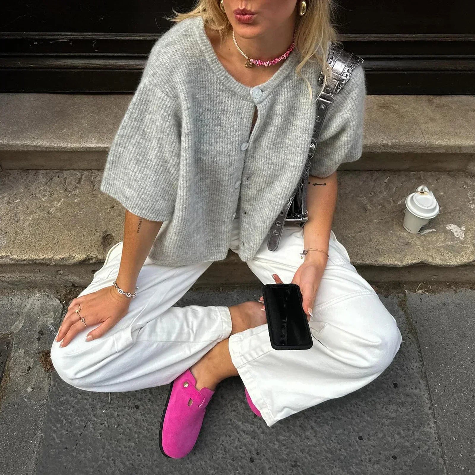 Zylenna | Cardigan met Korte Mouwen – Lichtgewicht Gebreide Top, Voor Casual & Smart-Casual