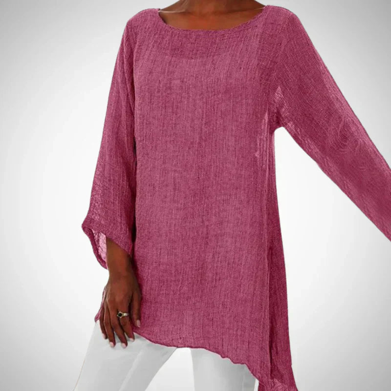 Nyara | Dames Casual Linnen Blouse met Lange Mouwen – Lichtgewicht, Elegante Top
