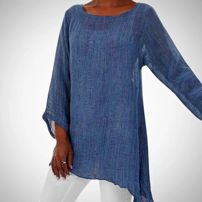 Nyara | Dames Casual Linnen Blouse met Lange Mouwen – Lichtgewicht, Elegante Top