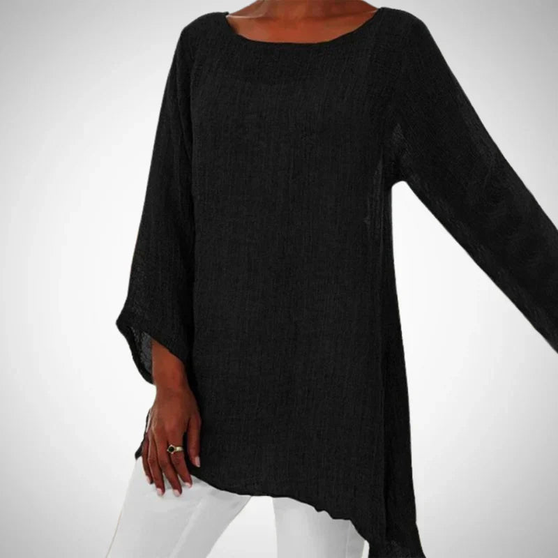 Nyara | Dames Casual Linnen Blouse met Lange Mouwen – Lichtgewicht, Elegante Top