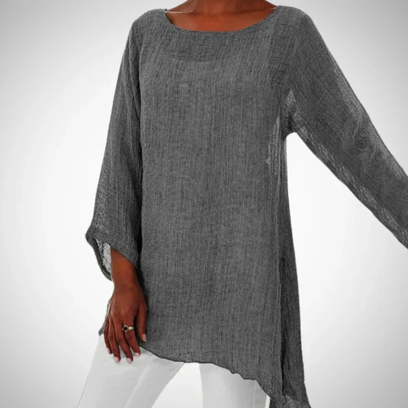 Nyara | Dames Casual Linnen Blouse met Lange Mouwen – Lichtgewicht, Elegante Top