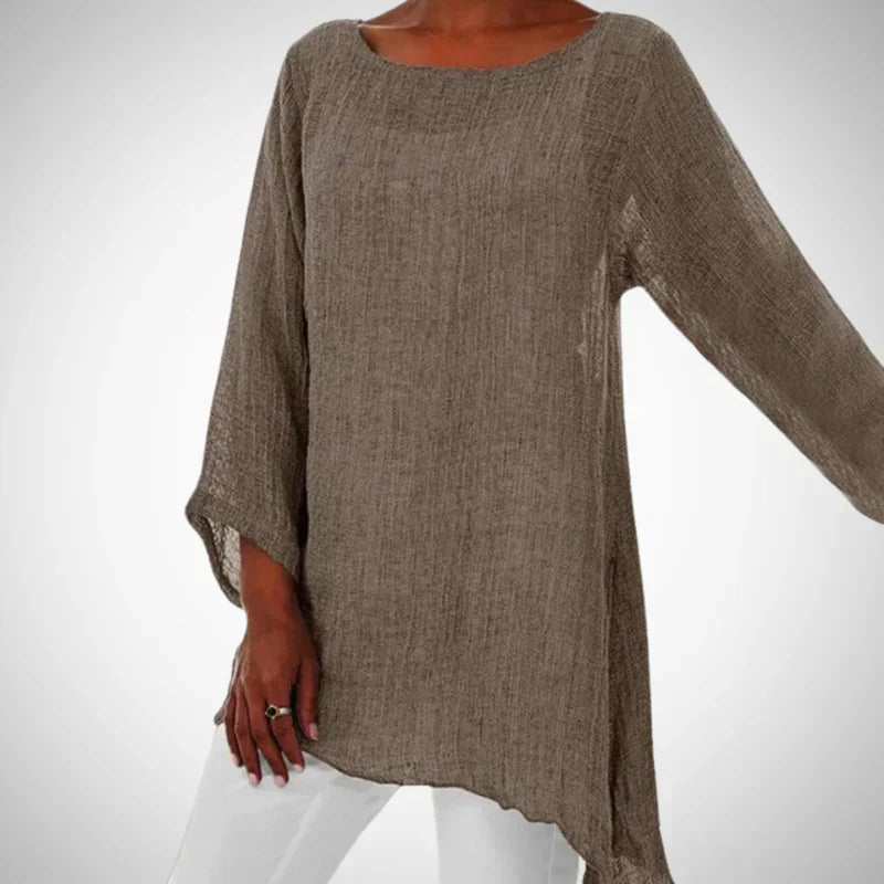 Nyara | Dames Casual Linnen Blouse met Lange Mouwen – Lichtgewicht, Elegante Top