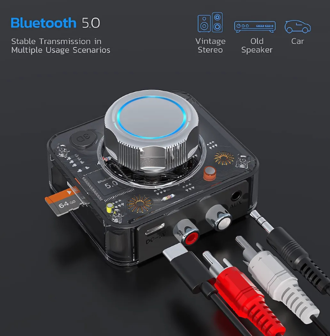AudioLink | Bluetooth 5.0 Draadloze Audio Ontvanger – RCA- en 3,5mm AUX-adapter