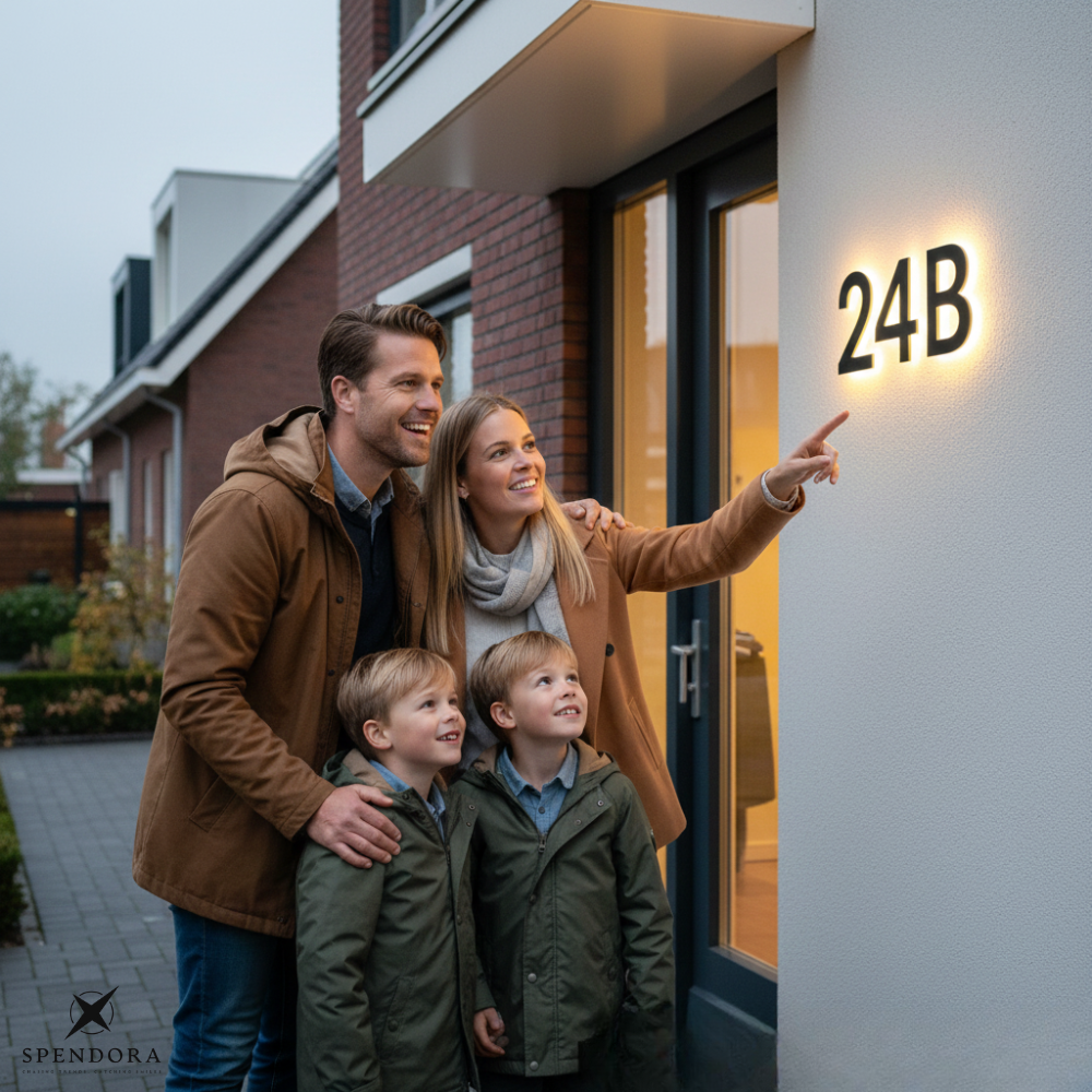 RadiNum | Moderne LED-huisnummerverlichting, waterdichte buitenverlichting, stijlvol en eenvoudig te installeren