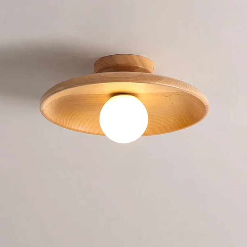 OakOrb | Moderne houten plafondlamp - LED-compatibele bal hanglamp