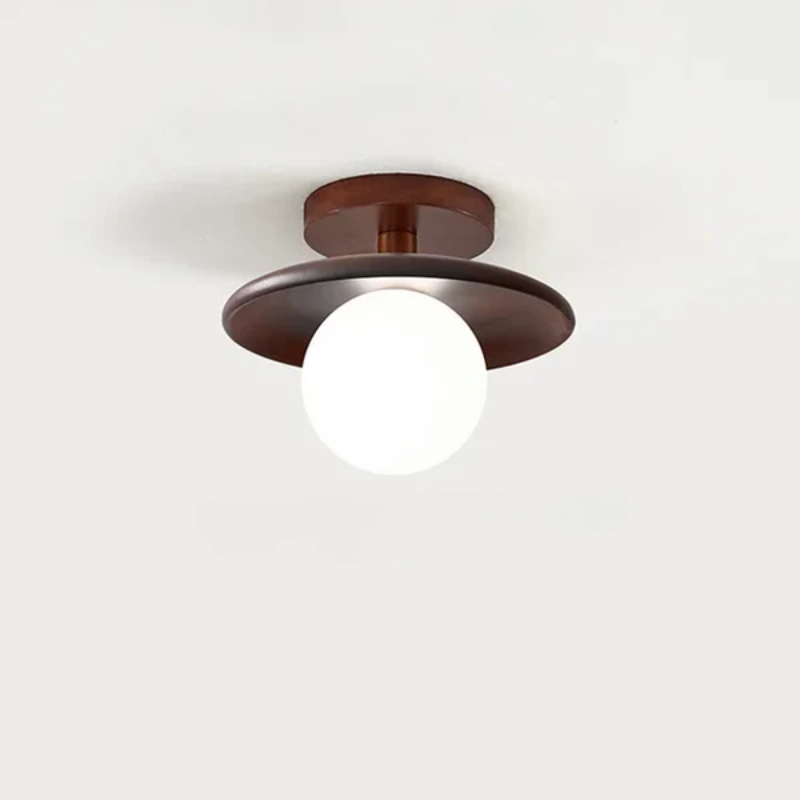 OakOrb | Moderne houten plafondlamp - LED-compatibele bal hanglamp