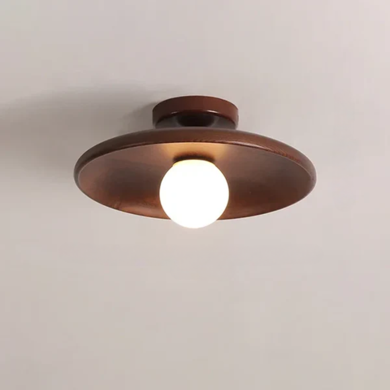 OakOrb | Moderne houten plafondlamp - LED-compatibele bal hanglamp