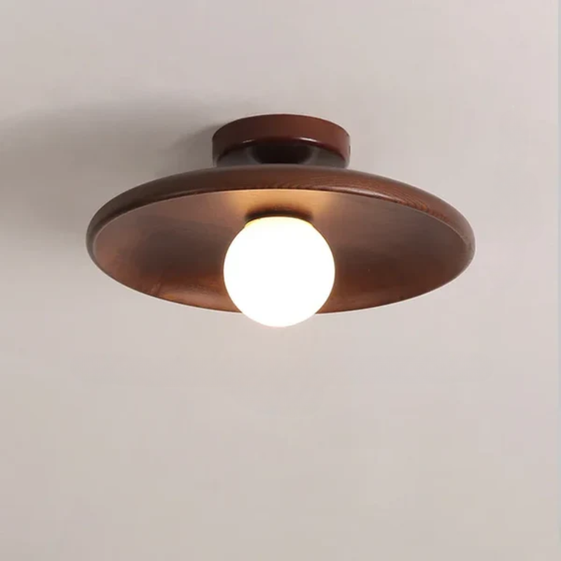 OakOrb | Moderne houten plafondlamp - LED-compatibele bal hanglamp
