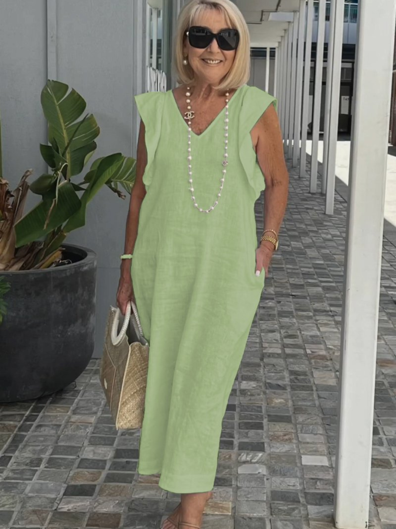 Ulyssa | Chique damesjurk voor dagelijks gebruik – Casual, elegante midi-jurk voor de zomer