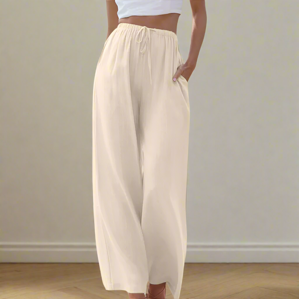 Narelle | Chique damesbroek – Elegante casual broek met hoge taille en wijde pijpen