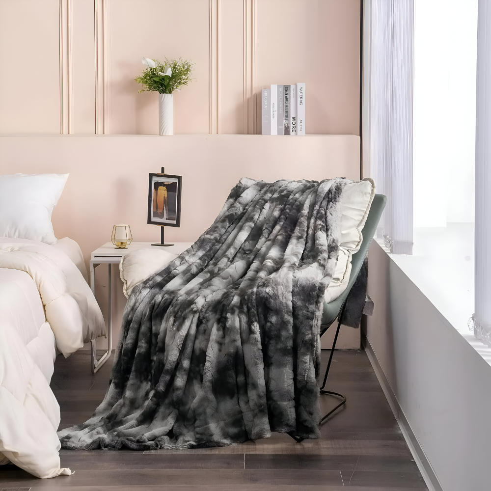 DreamDye | Omkeerbare fleeceplaid met tie-dye-print – ultrazacht, pluche en luxueus