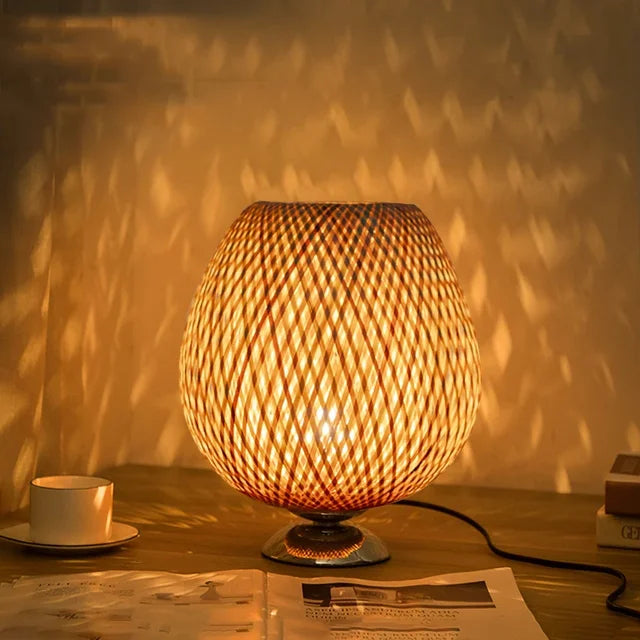 BambooLight - Vintage Bamboe Tafellamp