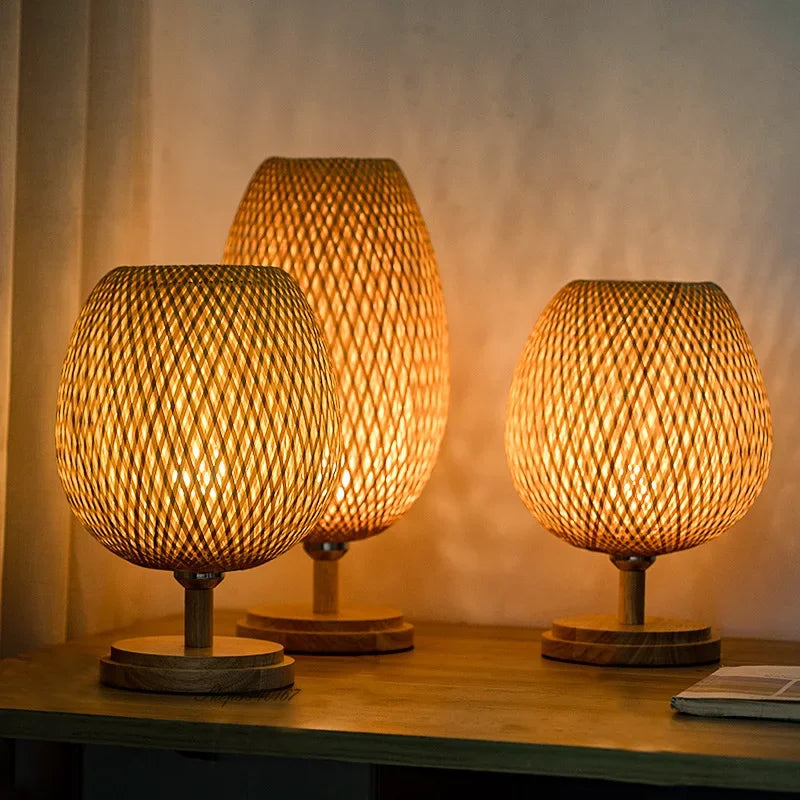 BambooLight - Vintage Bamboe Tafellamp