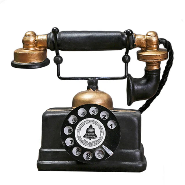 VintageTone | Antiek Hars Telefoondecor - Retro Stationair Telefoon Ornament