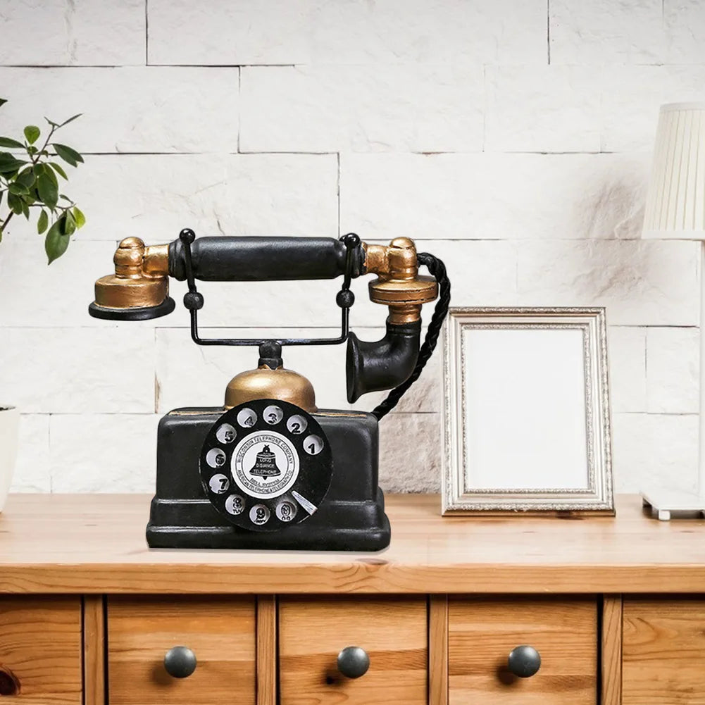 VintageTone | Antiek Hars Telefoondecor - Retro Stationair Telefoon Ornament