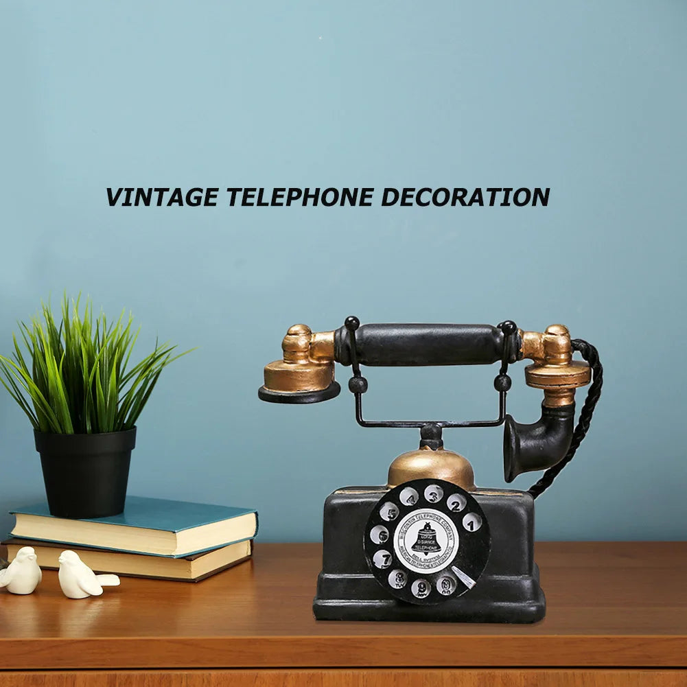 VintageTone | Antiek Hars Telefoondecor - Retro Stationair Telefoon Ornament