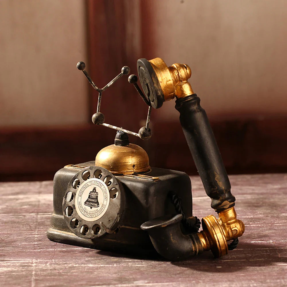 VintageTone | Antiek Hars Telefoondecor - Retro Stationair Telefoon Ornament