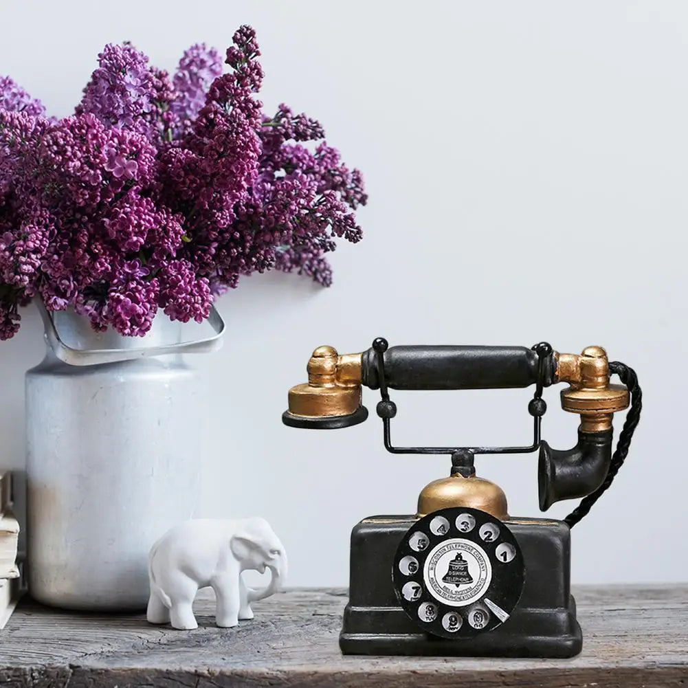 VintageTone | Antiek Hars Telefoondecor - Retro Stationair Telefoon Ornament