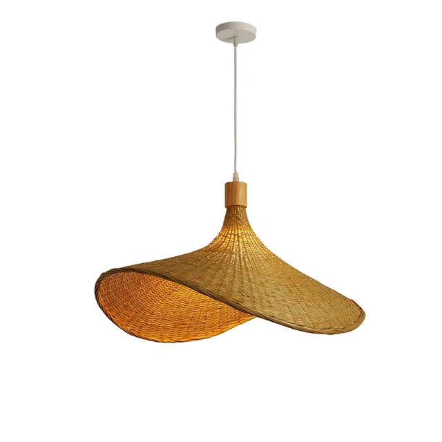WickAura | Rustieke Boho Bamboe Rieten Hanglamp - Natuurlijke Bamboe Verlichtingsarmatuur