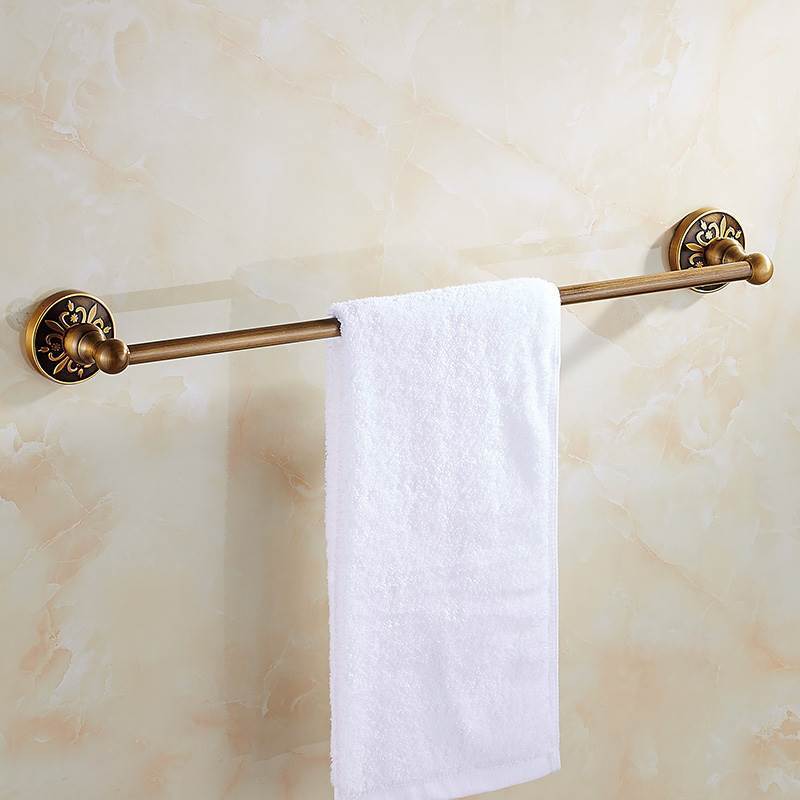 HeritageRust | Antiek Bronzen Badkamerbeslag Set - Handdoekrek, Toiletpapierhouder & Borstelhouder, Aluminium