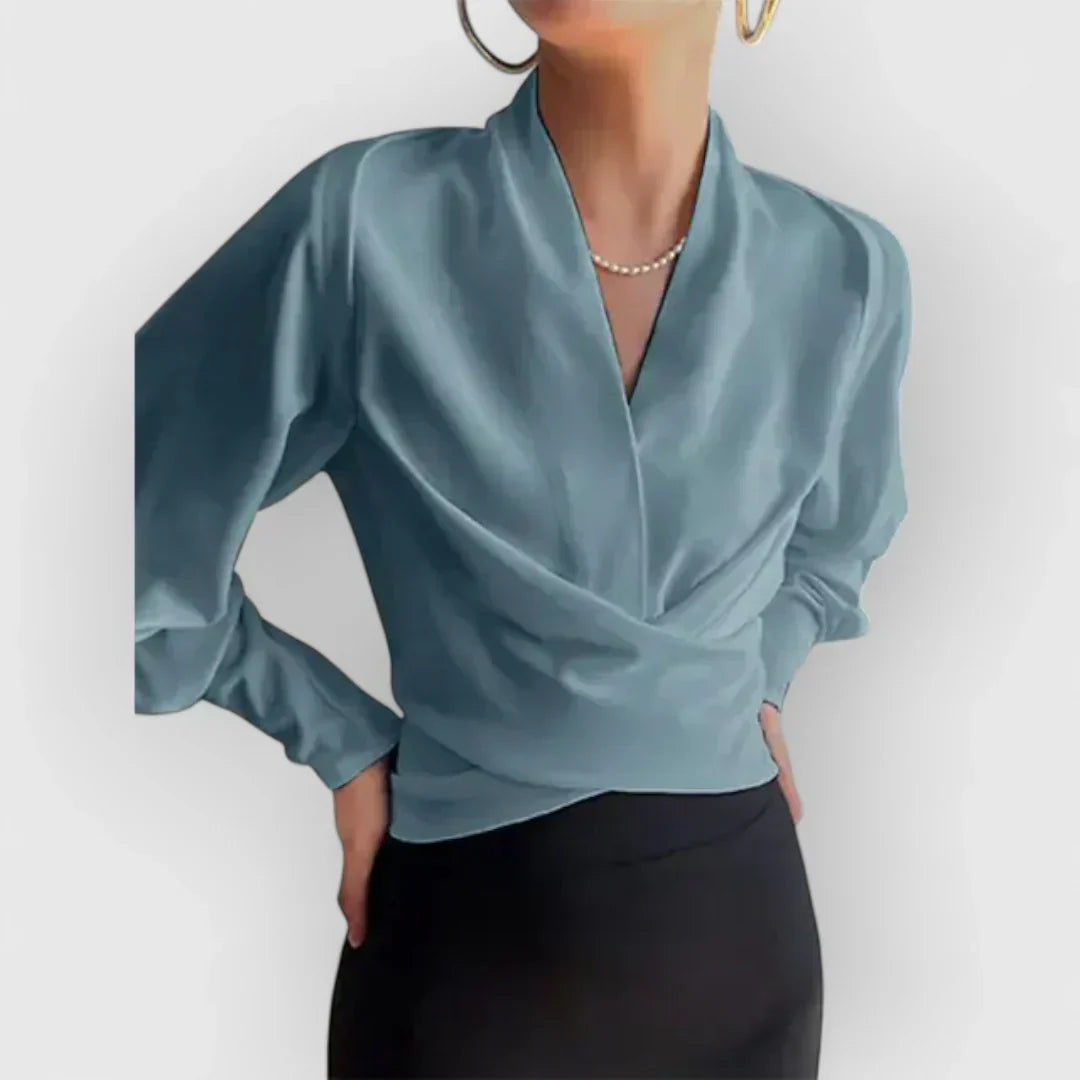 Dazira | Elegante blouse met pofmouwen voor dames – chique casual top met knoopsluiting